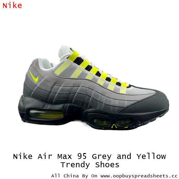 Nike Air Max 95 Grey and Yellow Trendy Shoes