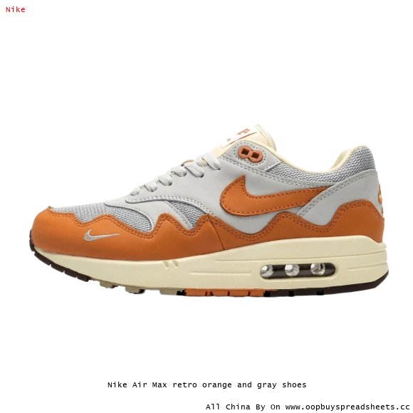 Nike Air Max retro orange and gray shoes