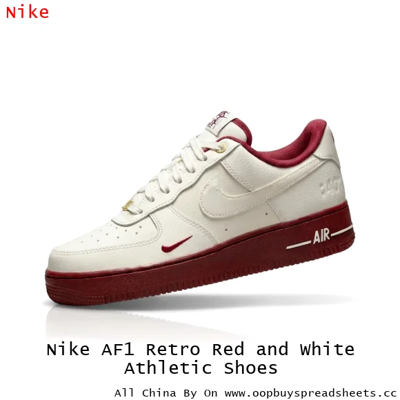 Nike AF1 Retro Red and White Athletic Shoes