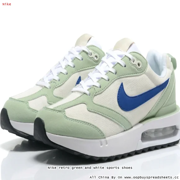 Nike retro green and white sports shoes
