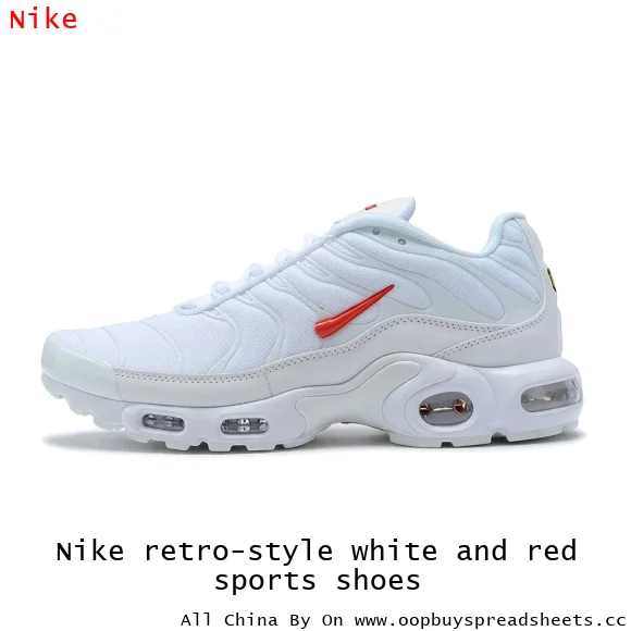 Nike retro-style white and red sports shoes
