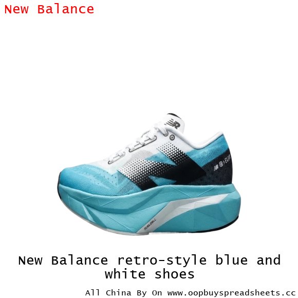 New Balance retro-style blue and white shoes