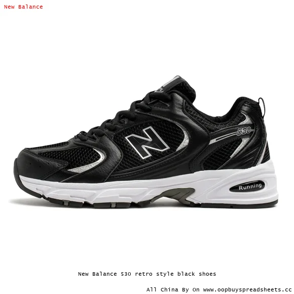 New Balance 530 retro style black shoes