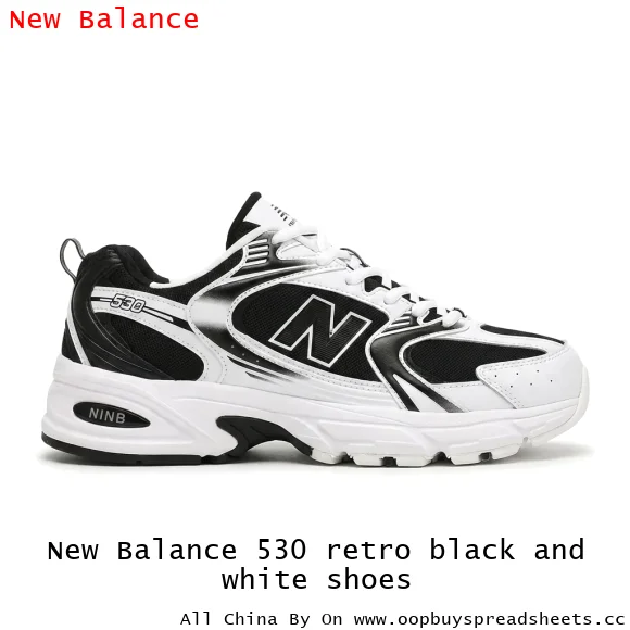 New Balance 530 retro black and white shoes