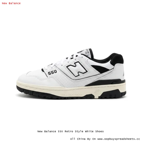 New Balance 550 Retro Style White Shoes
