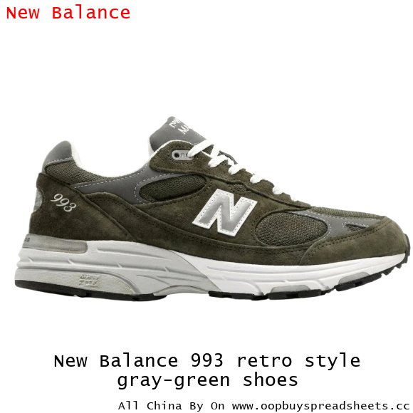 New Balance 993 retro style gray-green shoes