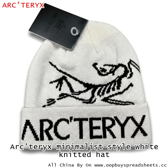 Arc'teryx minimalist-style white knitted hat