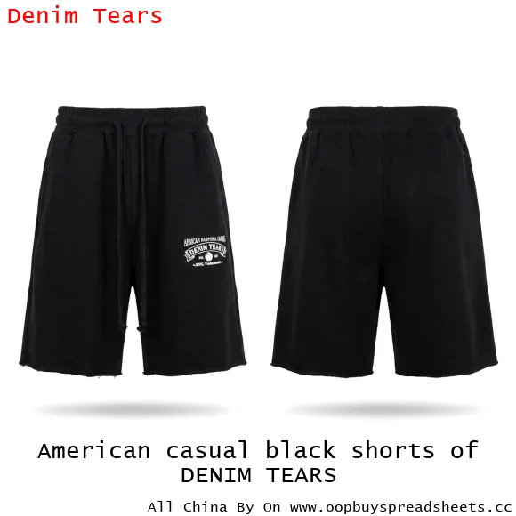 American casual black shorts of DENIM TEARS