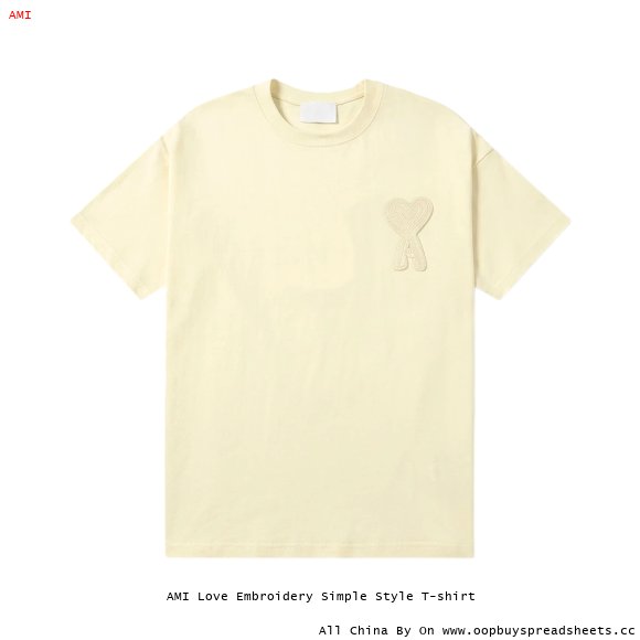 AMI Love Embroidery Simple Style T-shirt