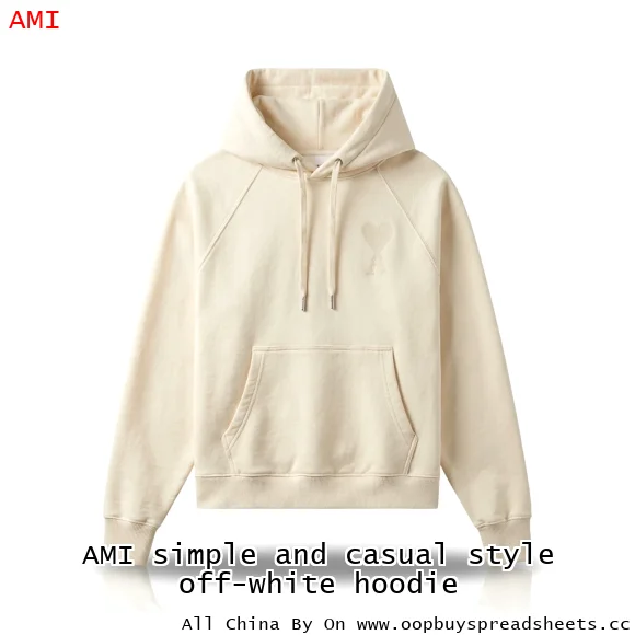 AMI simple and casual style off-white hoodie