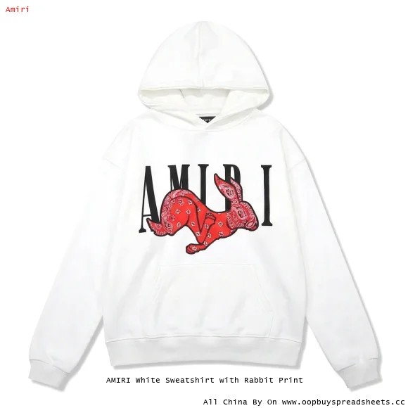 AMIRI White Sweatshirt with Rabbit Print