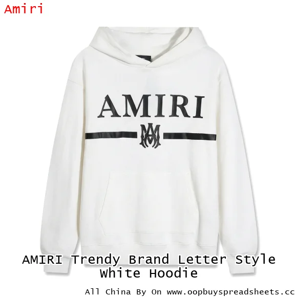 AMIRI Trendy Brand Letter Style White Hoodie