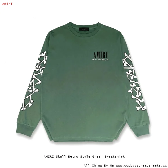 AMIRI Skull Retro Style Green Sweatshirt