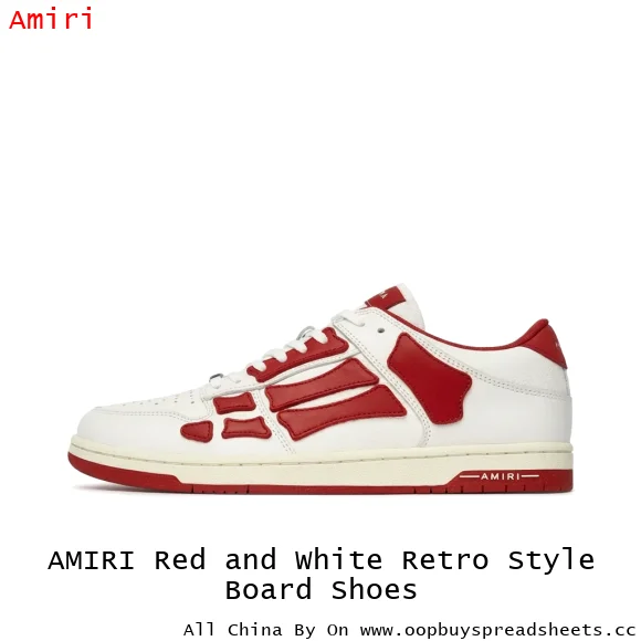 AMIRI Red and White Retro Style Board Shoes