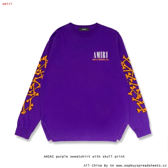 AMIRI purple sweatshirt with skull print