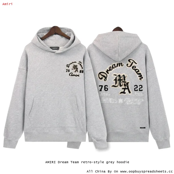 AMIRI Dream Team retro-style grey hoodie