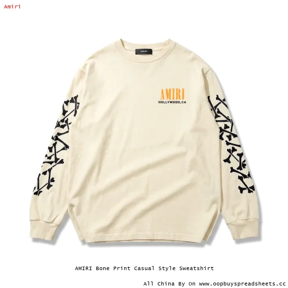 AMIRI Bone Print Casual Style Sweatshirt