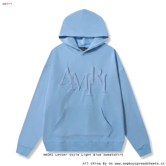 AMIRI Letter Style Light Blue Sweatshirt