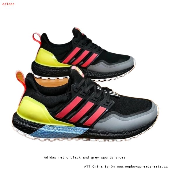 Adidas retro black and grey sports shoes