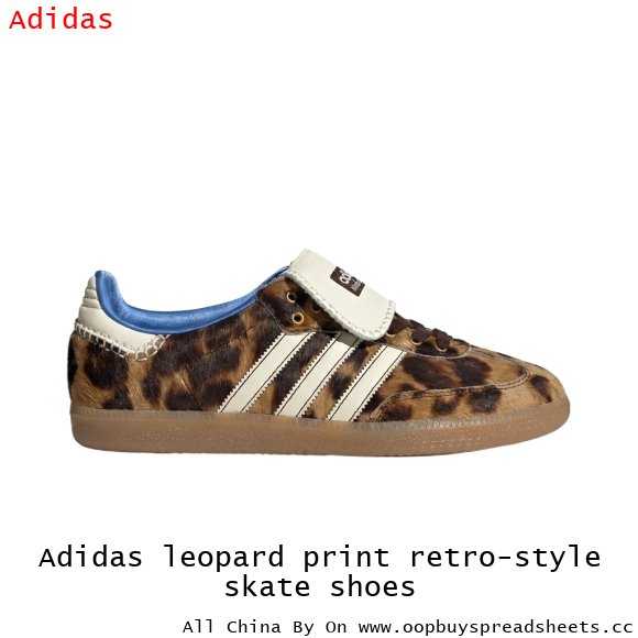 Adidas leopard print retro-style skate shoes