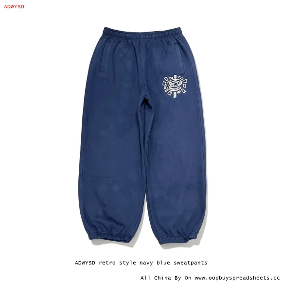 ADWYSD retro style navy blue sweatpants