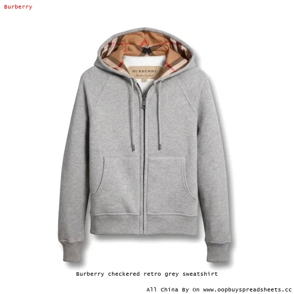 Burberry checkered retro grey sweatshirt