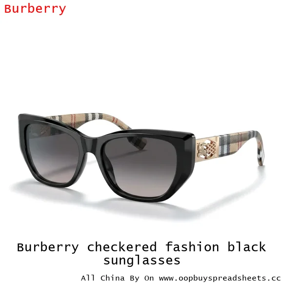 Burberry checkered fashion black sunglasses