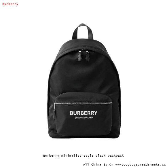 Burberry minimalist style black backpack