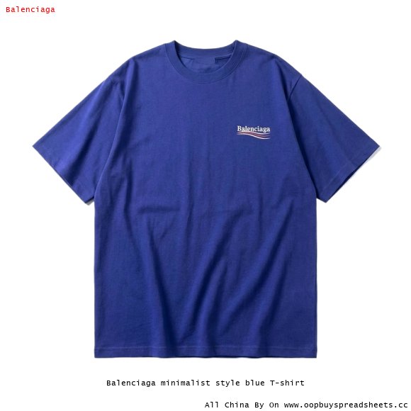Balenciaga minimalist style blue T-shirt