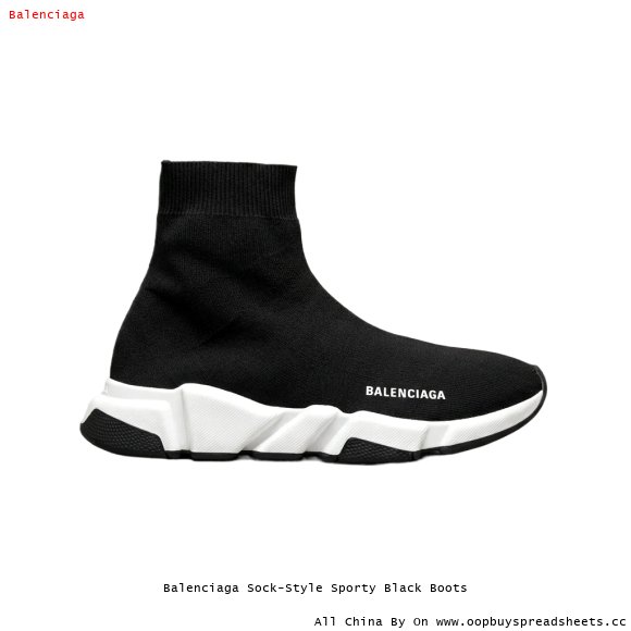Balenciaga Sock-Style Sporty Black Boots