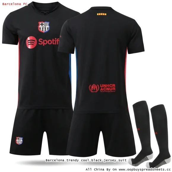 Barcelona trendy cool black jersey suit