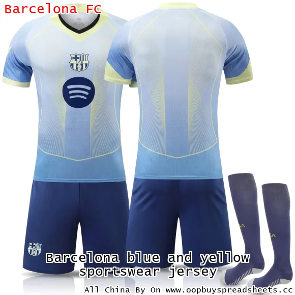 Barcelona blue and yellow sportswear jersey