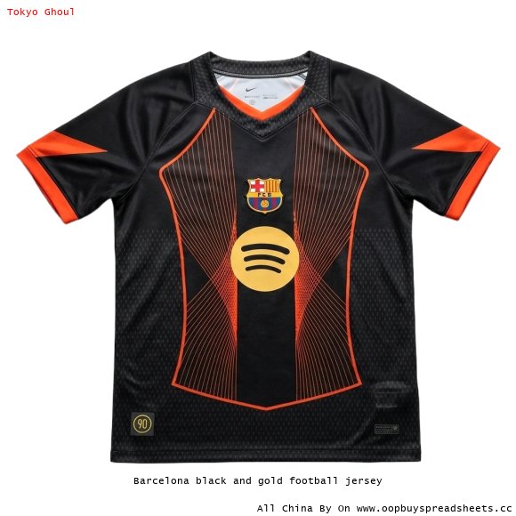 Barcelona black and gold football jersey