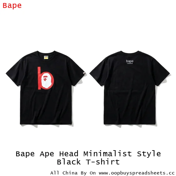 Bape Ape Head Minimalist Style Black T-shirt