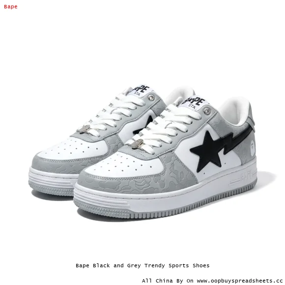 Bape Black and Grey Trendy Sports Shoes