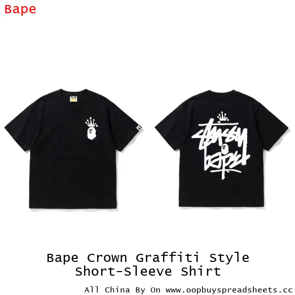 Bape Crown Graffiti Style Short-Sleeve Shirt
