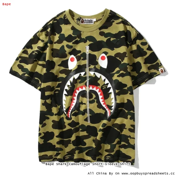 Bape Shark Camouflage Short-sleeve Shirt