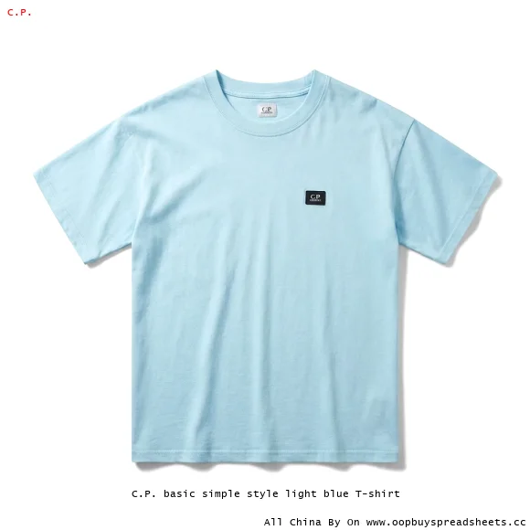 C.P. basic simple style light blue T-shirt