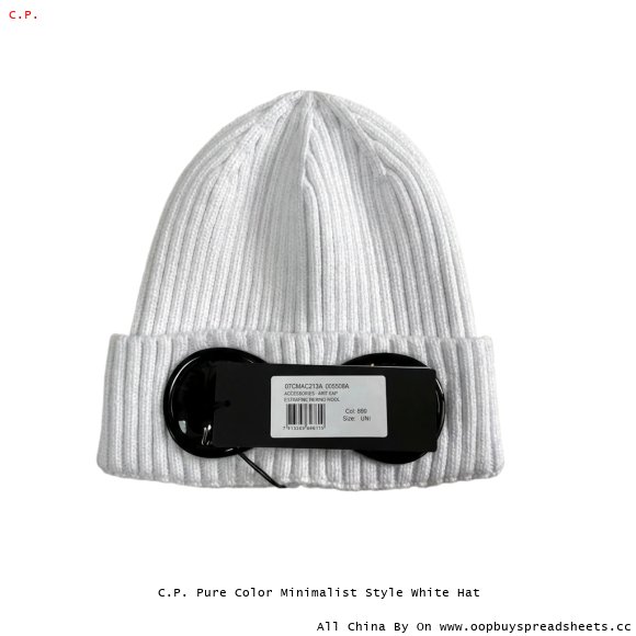 C.P. Pure Color Minimalist Style White Hat