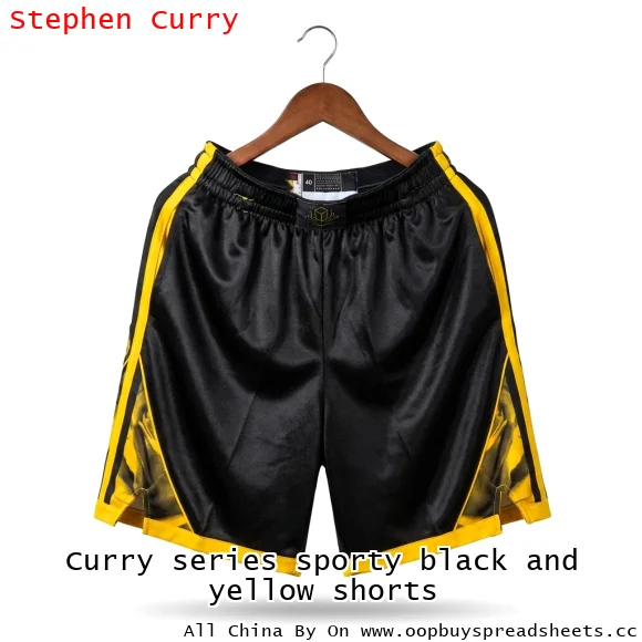 Curry series sporty black and yellow shorts