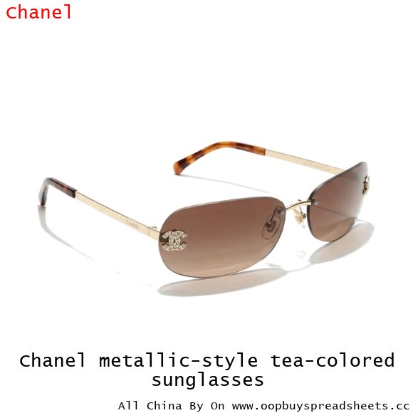 Chanel metallic-style tea-colored sunglasses