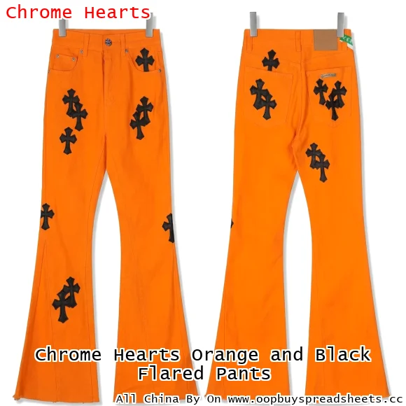 Chrome Hearts Orange and Black Flared Pants