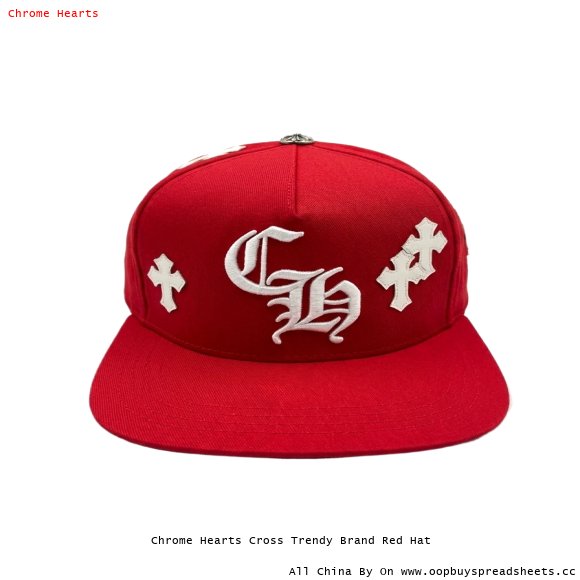 Chrome Hearts Cross Trendy Brand Red Hat