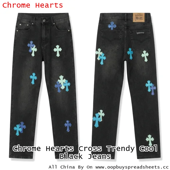 Chrome Hearts Cross Trendy Cool Black Jeans