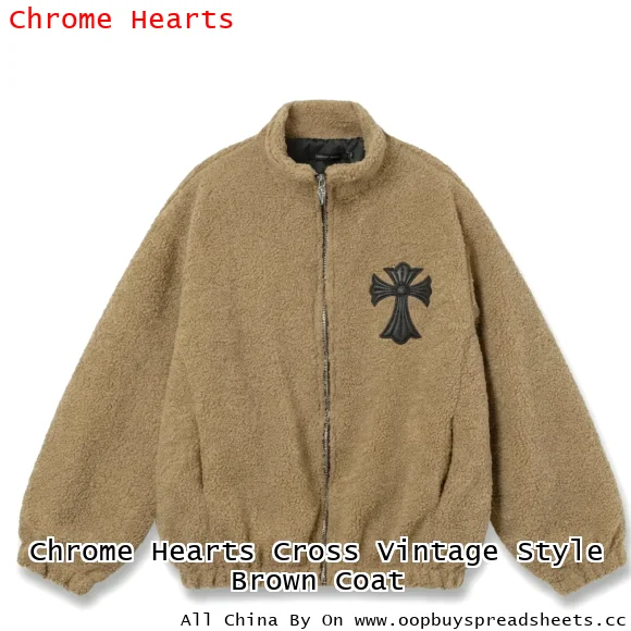 Chrome Hearts Cross Vintage Style Brown Coat