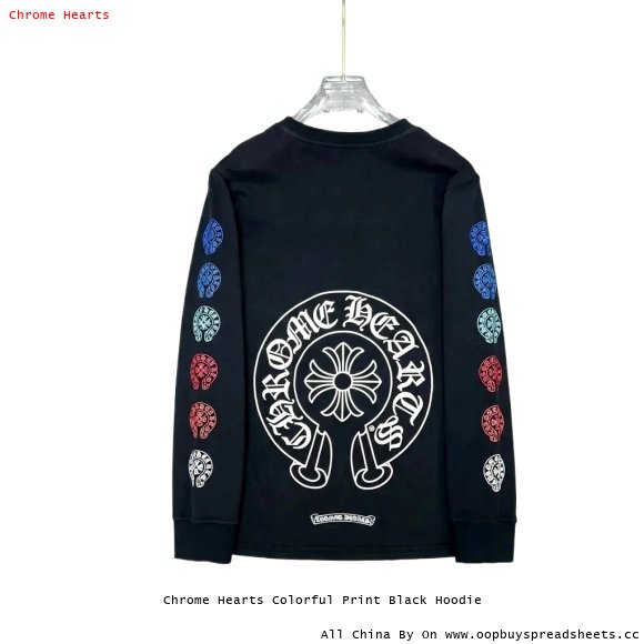 Chrome Hearts Colorful Print Black Hoodie