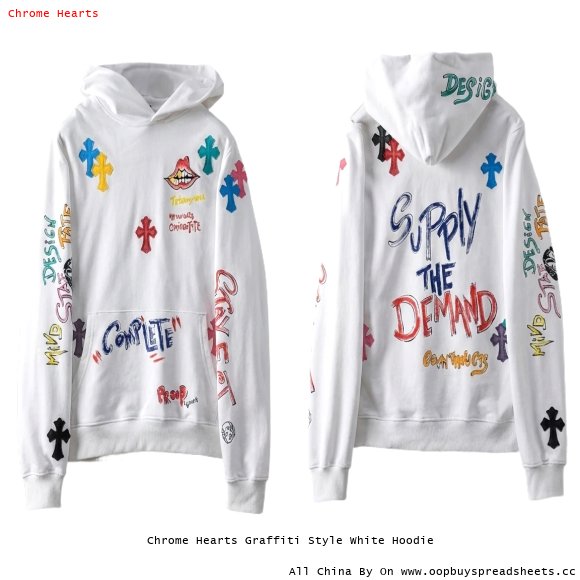 Chrome Hearts Graffiti Style White Hoodie