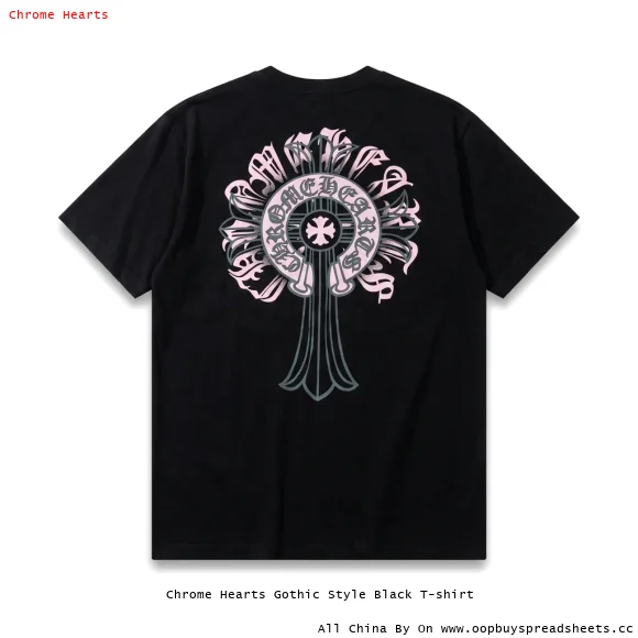 Chrome Hearts Gothic Style Black T-shirt