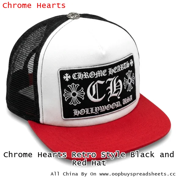 Chrome Hearts Retro Style Black and Red Hat