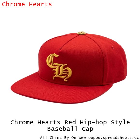 Chrome Hearts Red Hip-hop Style Baseball Cap